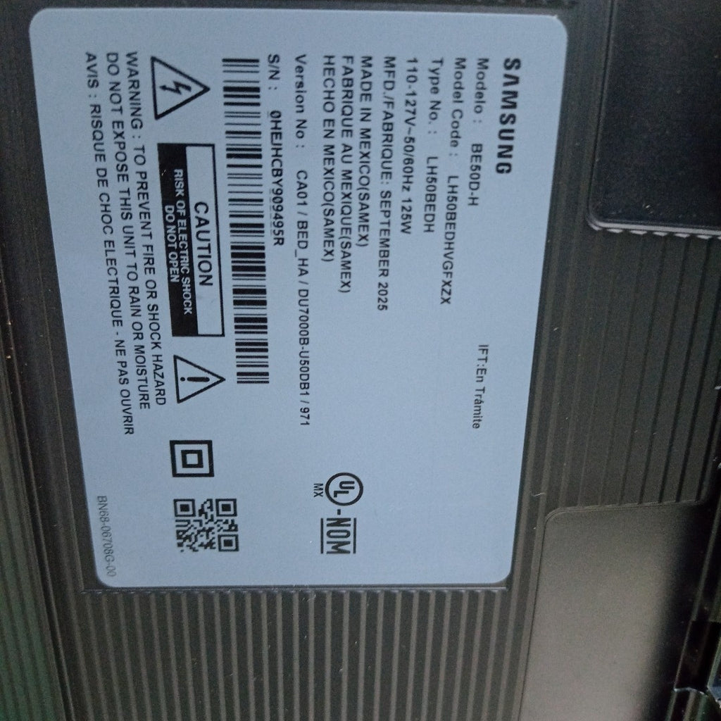 PANTALLA SAMSUNG BE50D-H (2025) 50" LED 4K (SEMINUEVO)