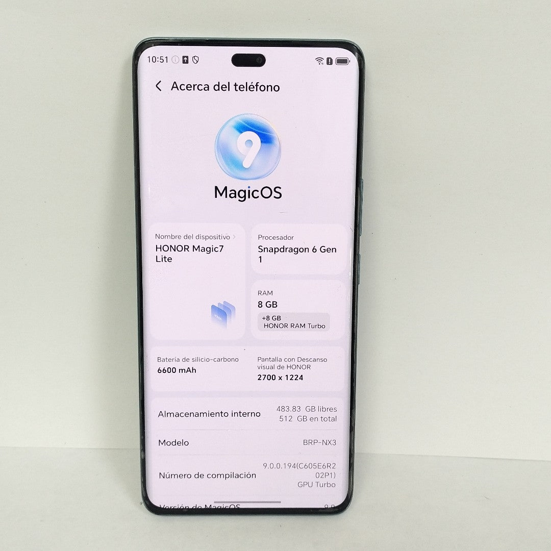CELULAR HONOR MAGIC 7 LITE BRP-NX3 (2025) 512 GB 8 GB RAM (SEMINUEVO)