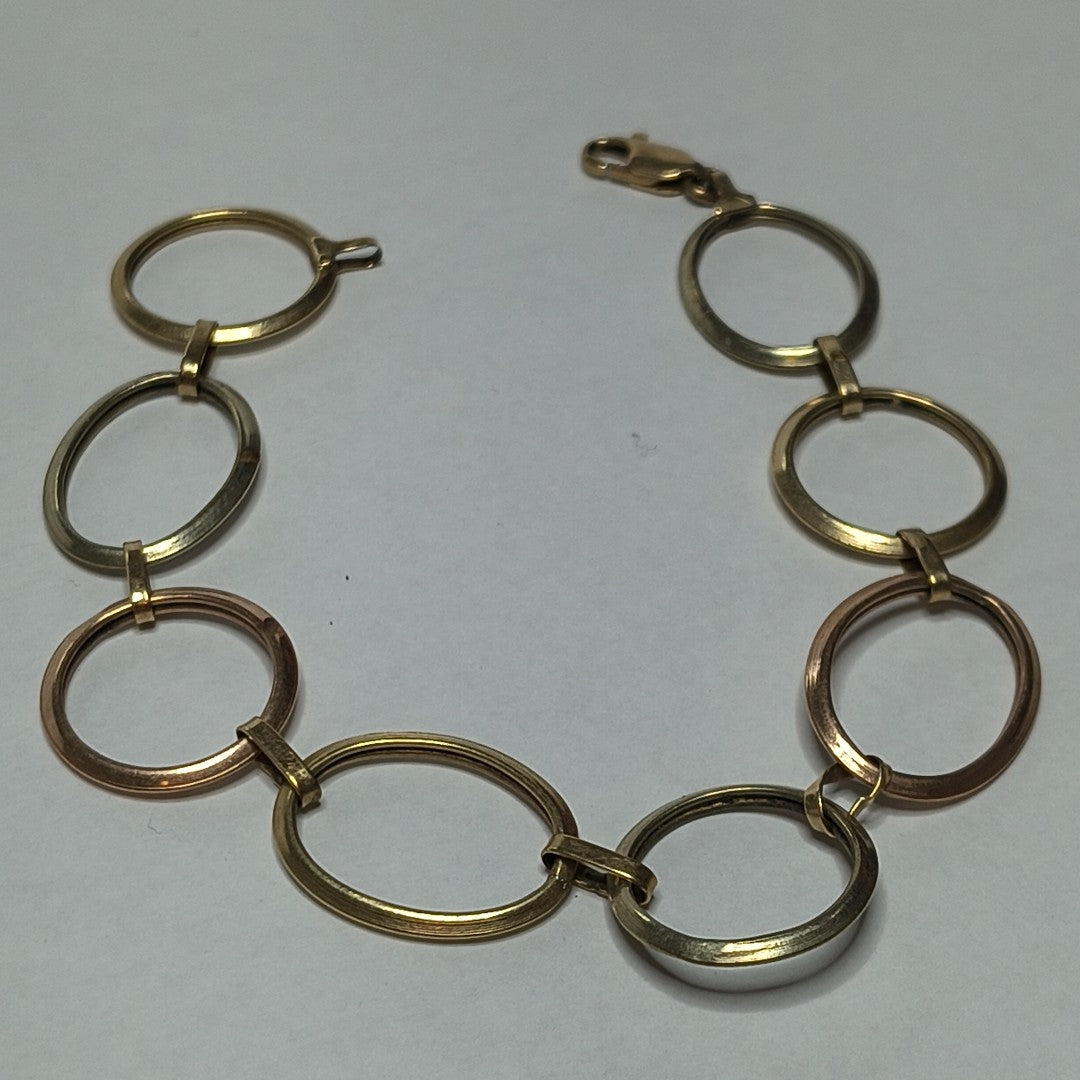 PULSERA ORO COMBINADO 10 K 7.3 GRMS (SEMINUEVO)