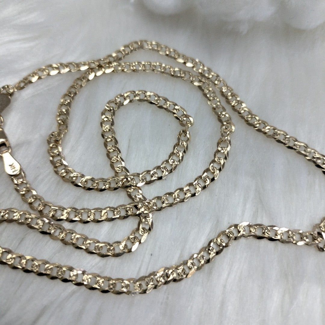 CADENA BARBADA DIAMANTADA 11.21GR 55 CM CM (NUEVO)