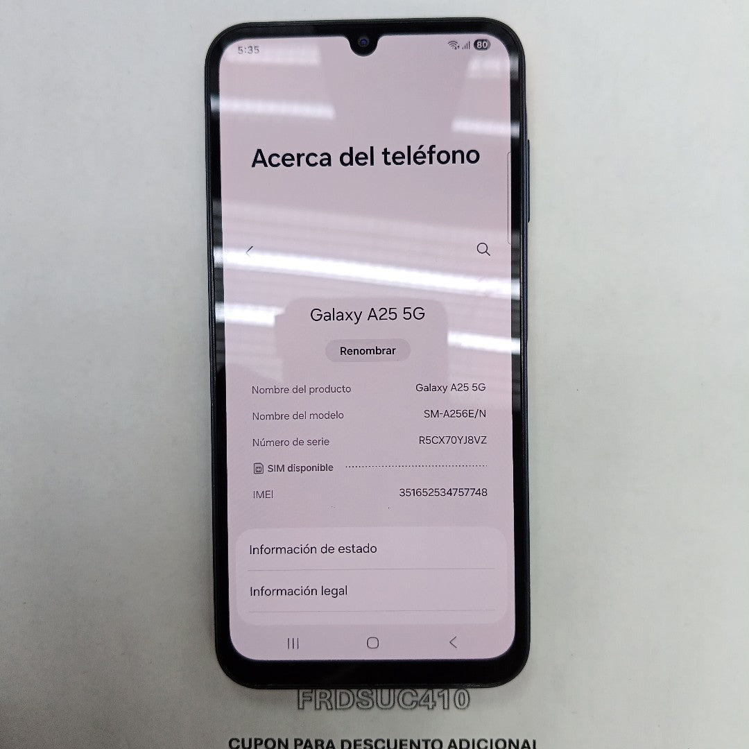 CELULAR SAMSUNG GALAXY A25 5G SM-A256E/N (2023) 128 GB 6 GB RAM (SEMINUEVO)