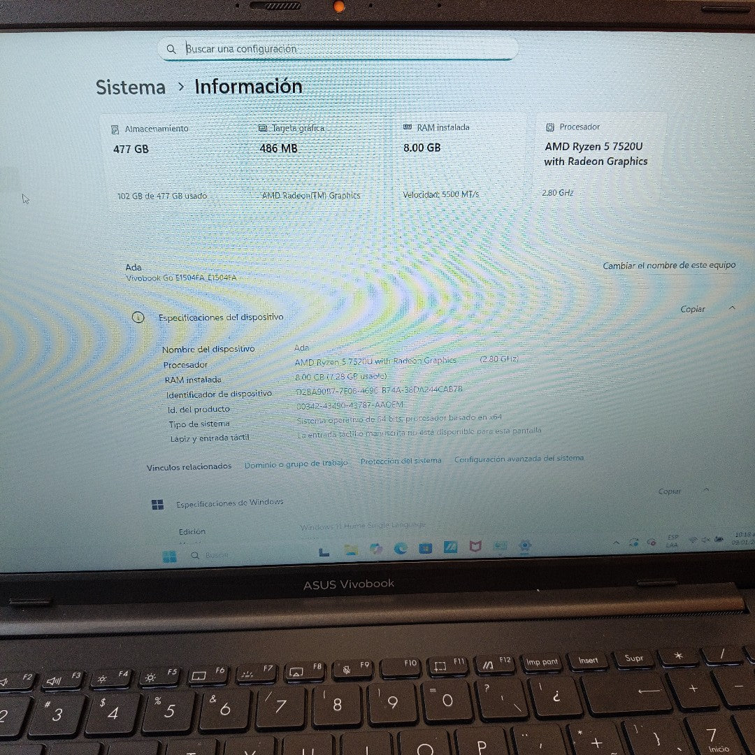 LAPTOP ASUS VIVOBOOK GO 15 E1504FA-CH31(2024) 512 GB SSD 8 GB RAM