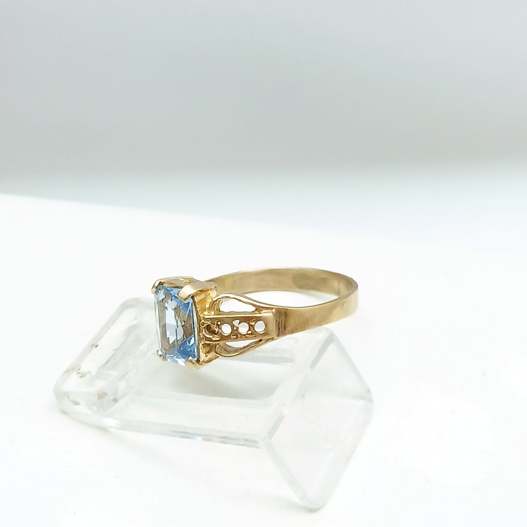 K1 2,30 GRMS 10 K ESPECIFICACIONES COMPLEMENTARIAS ANILLITO PIEDRA COLOR AZUL (SEMINUEVO)