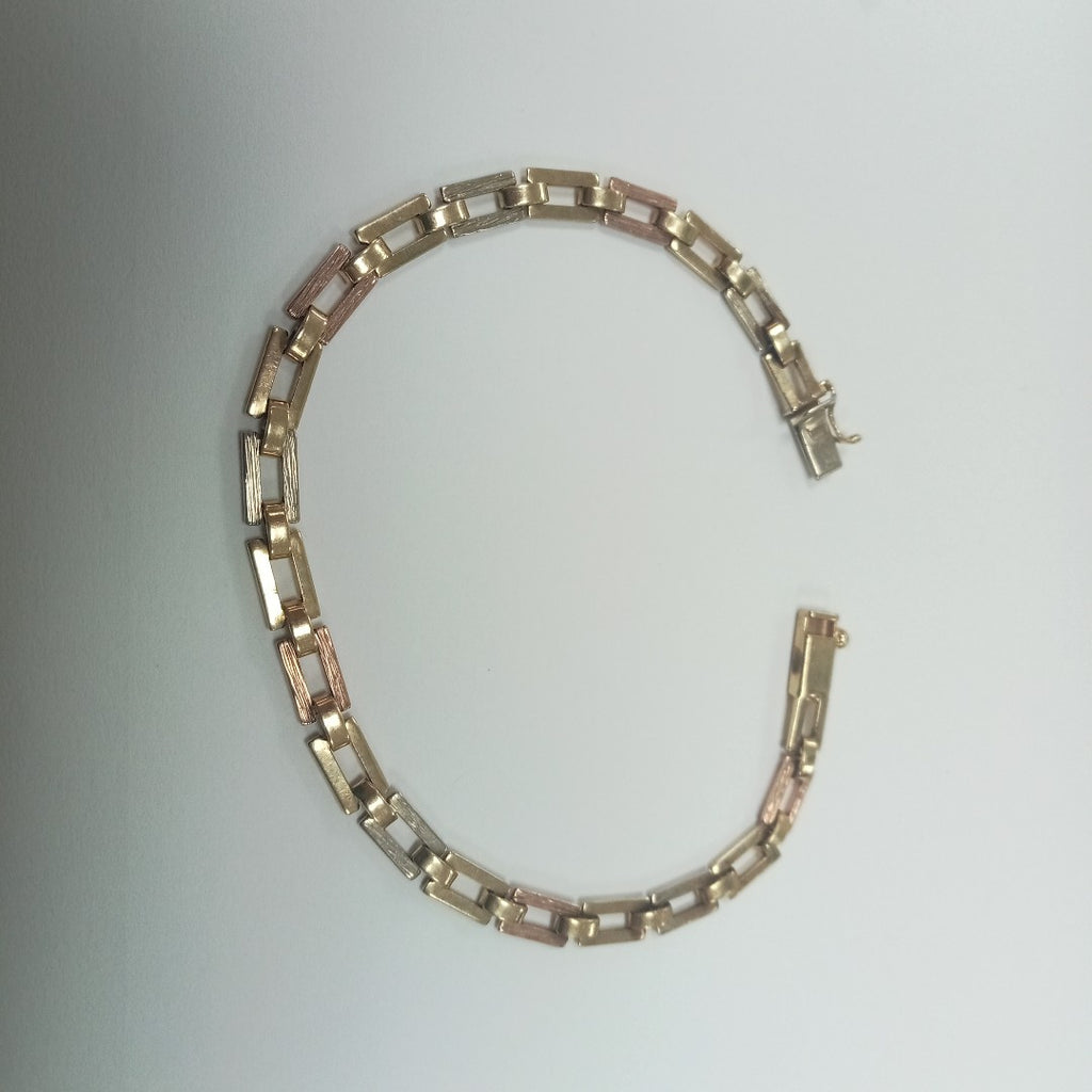 PULSERA ORO COMBINADO 14 K 10,20 GRMS (SEMINUEVO)