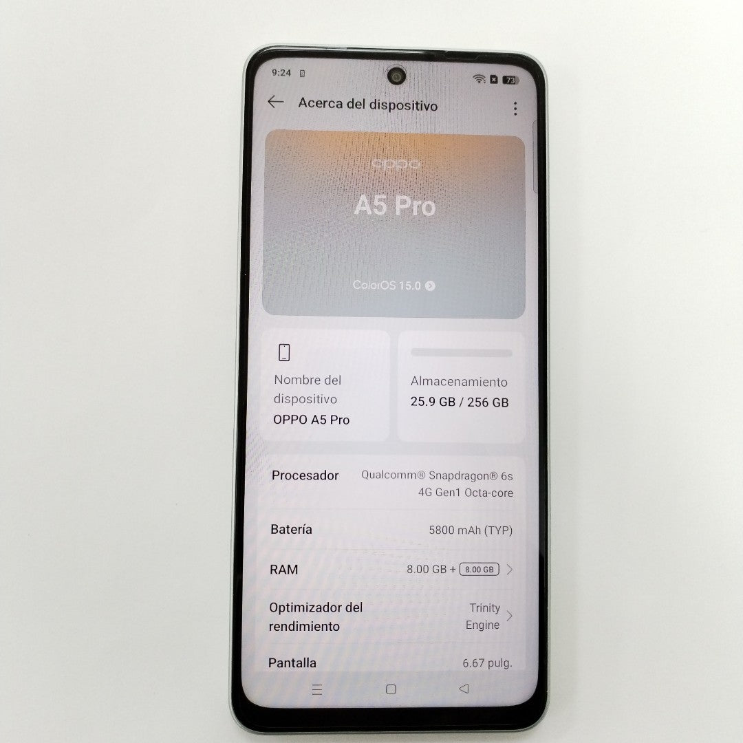 CELULAR OPPO  A5 PRO CPH2711 (2025) 256 GB 8 GB RAM (SEMINUEVO)