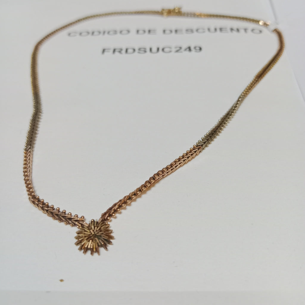 K1 13,20 GRMS 14 K ESPECIFICACIONES COMPLEMENTARIAS GARGANTILLA DE 3 OROS (SEMINUEVO)