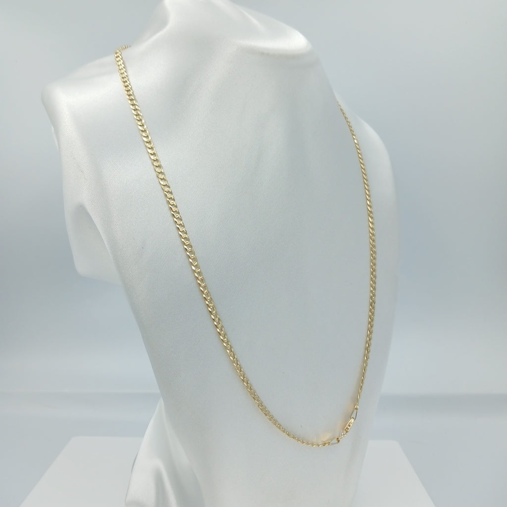 CADENA BARBADA DIAMANTADA 12.61GR 60 CM 14K (NUEVO)