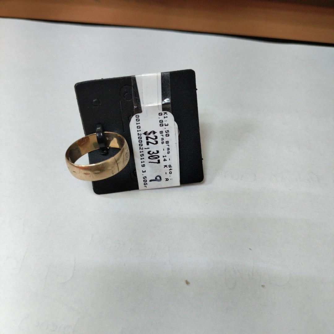 K1 3,50 GRMS 14 K ESPECIFICACIONES COMPLEMENTARIAS ARGOLLA ESTAMPADO ESTRELLA (SEMINUEVO)