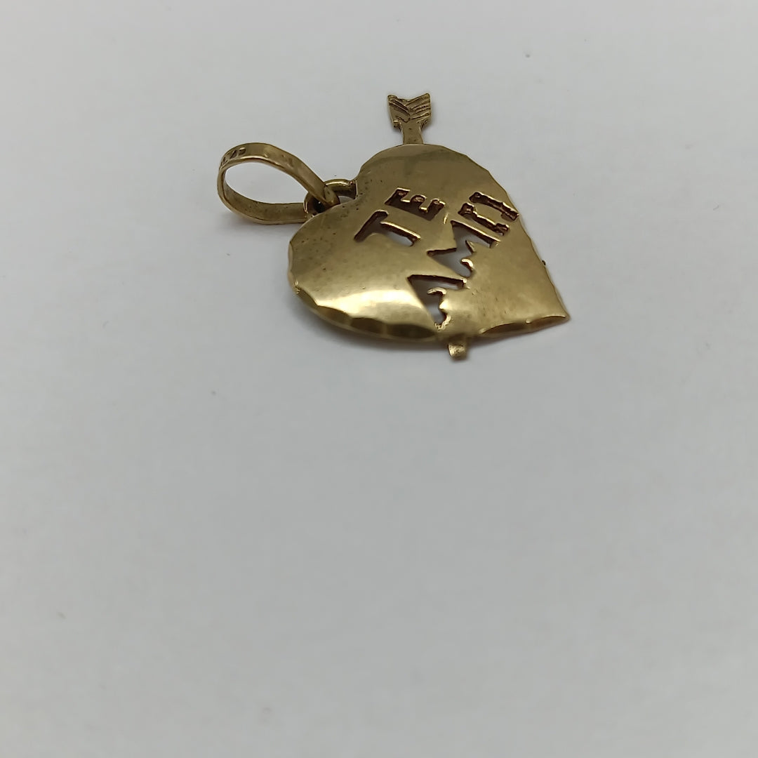 K1 1,60 GRMS 10 K ESPECIFICACIONES COMPLEMENTARIAS DIJE MOTIVO CORAZON TE AMO 10 (SEMINUEVO)