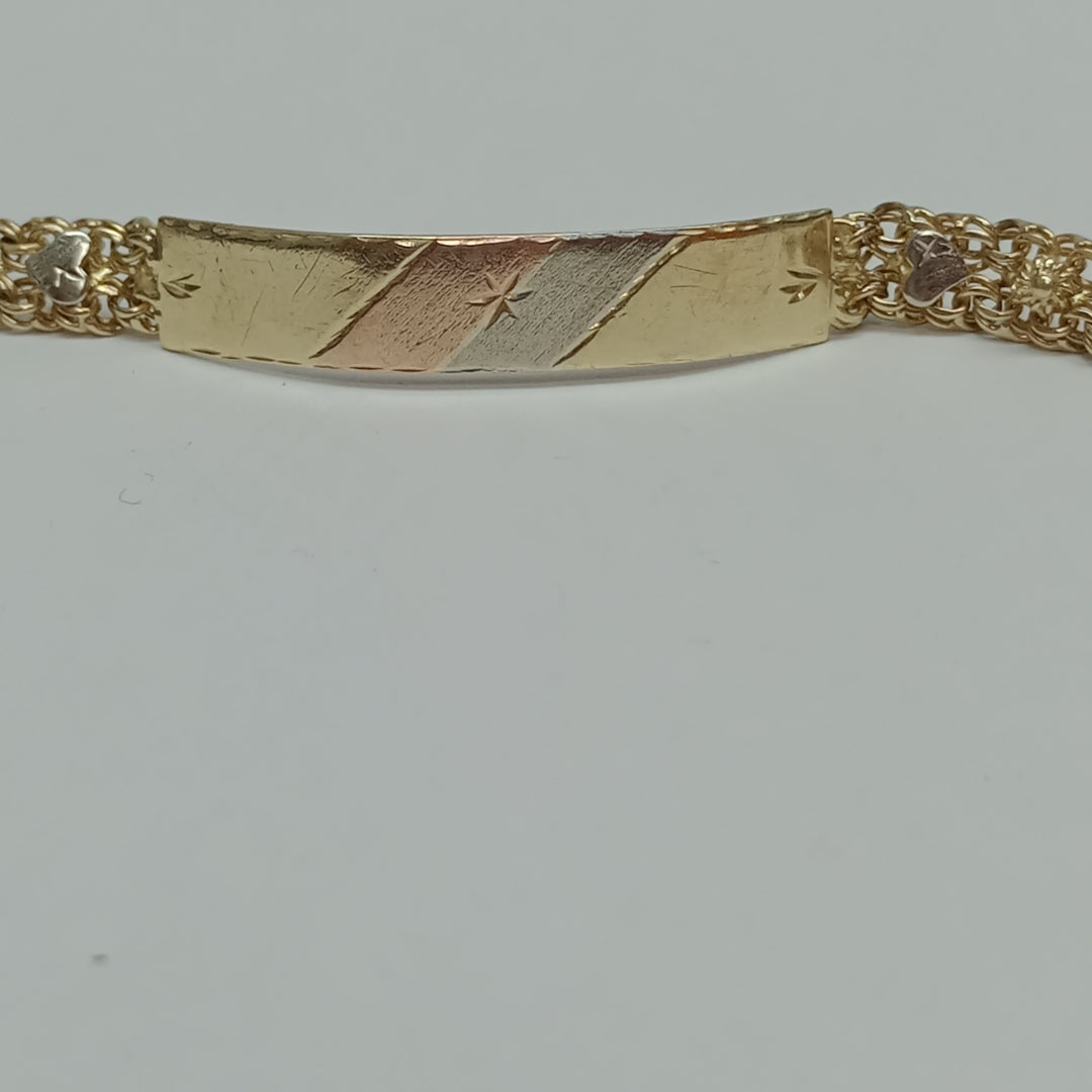 K1 13,00 GRMS 14 K ESPECIFICACIONES COMPLEMENTARIAS ESCLAVA CON DETALLE EN EL P (SEMINUEVO)