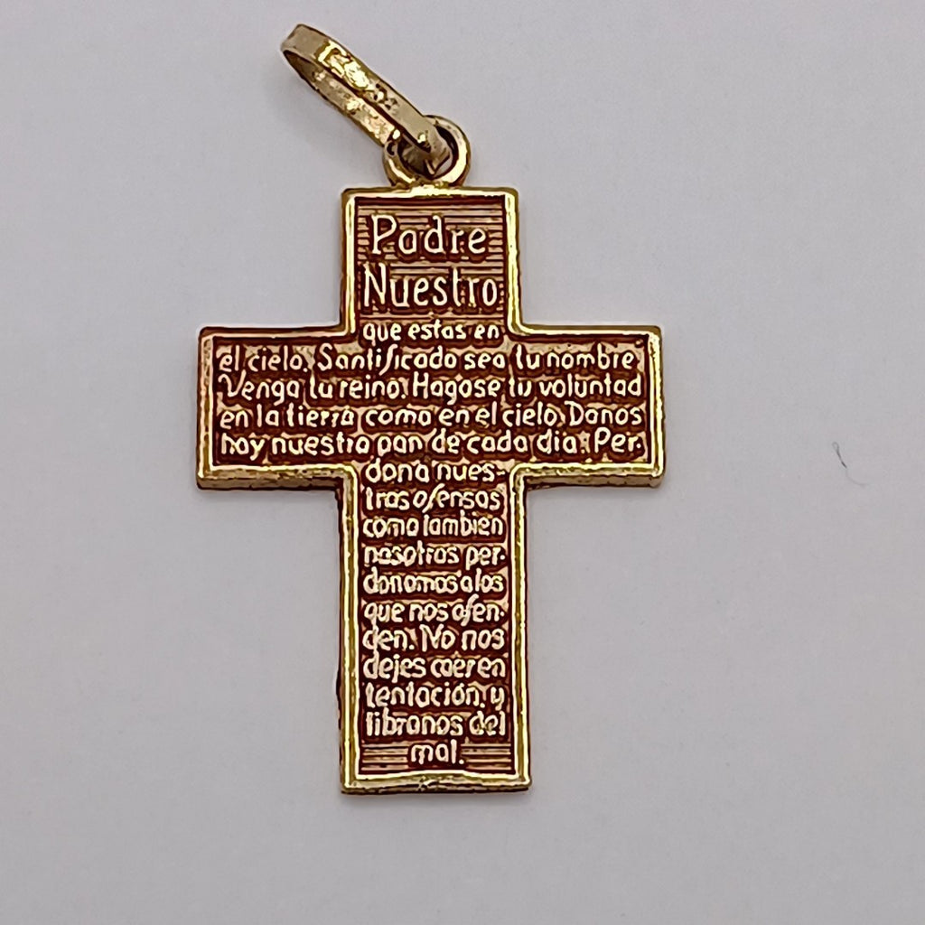 K1 1,30 GRMS 10 K ESPECIFICACIONES COMPLEMENTARIAS DIJE DE CRUZ CON PADRE NUESTR (SEMINUEVO)
