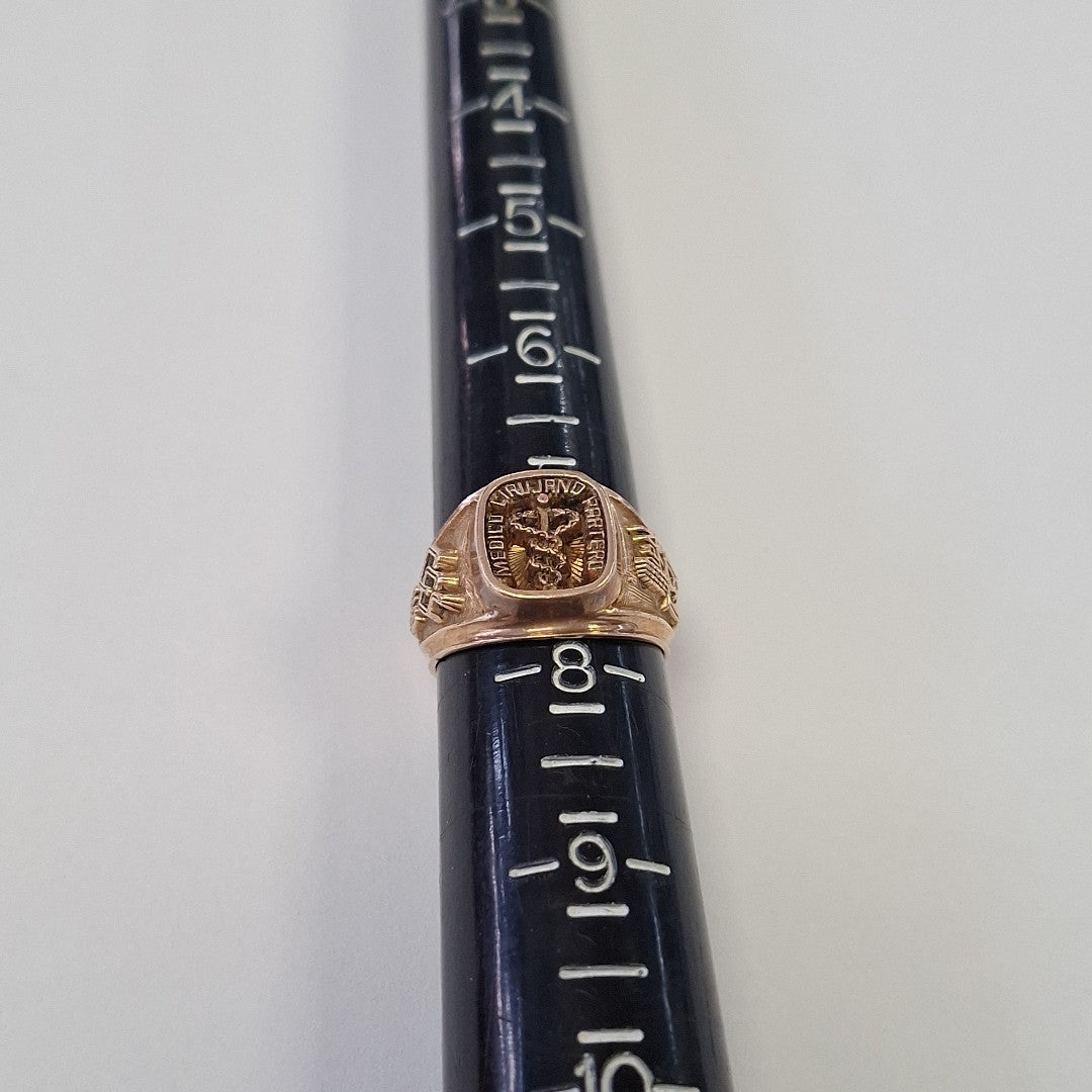 ANILLO DE GRADUACIÓN ORO 10 K 8.5 GRMS (SEMINUEVO)