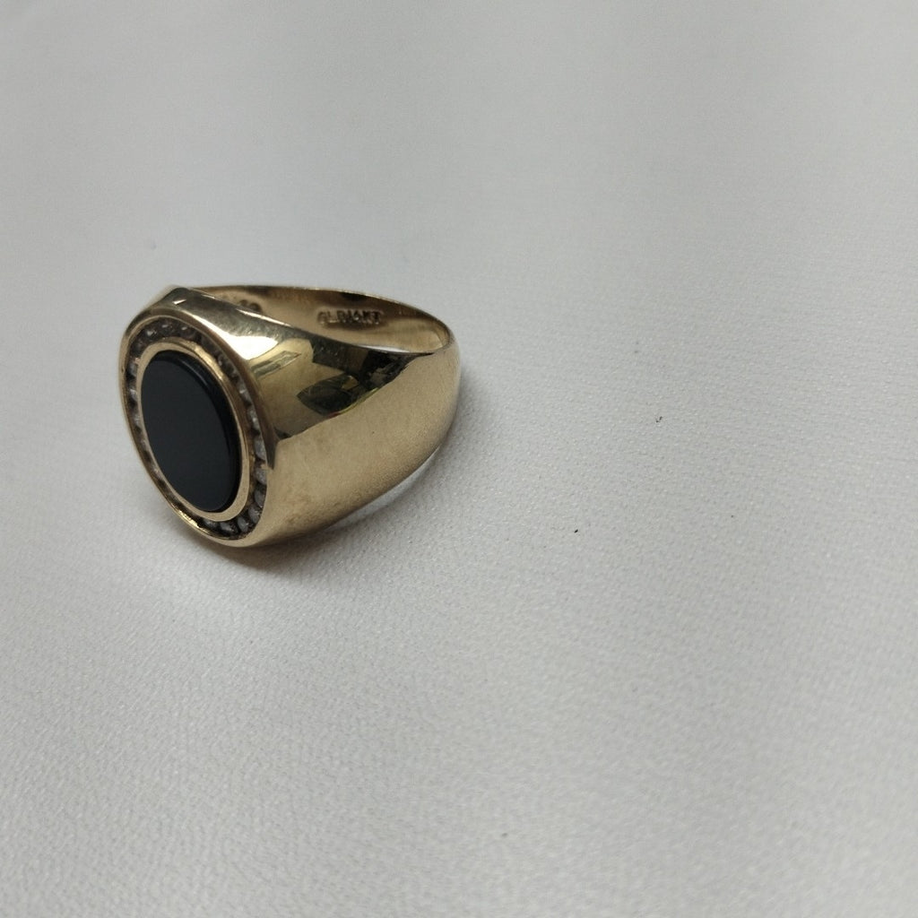 K1 9,50 GRMS 14 K ESPECIFICACIONES COMPLEMENTARIAS ANILLO PIEDRA NEGRA VENDIBLE (SEMINUEVO)