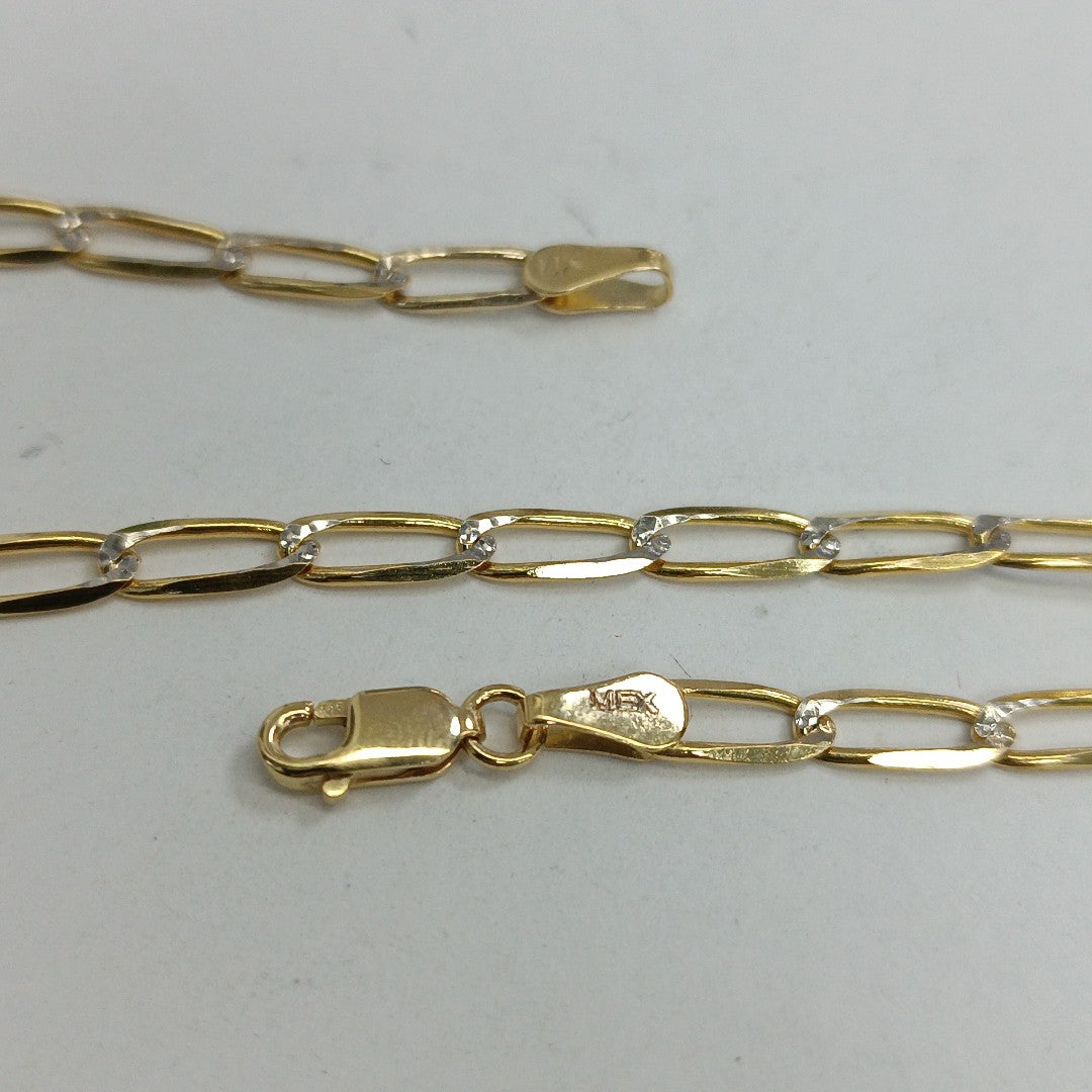 PULSERA TEJIDO ESLABONES 4.5G 21 CM 14K (NUEVO)