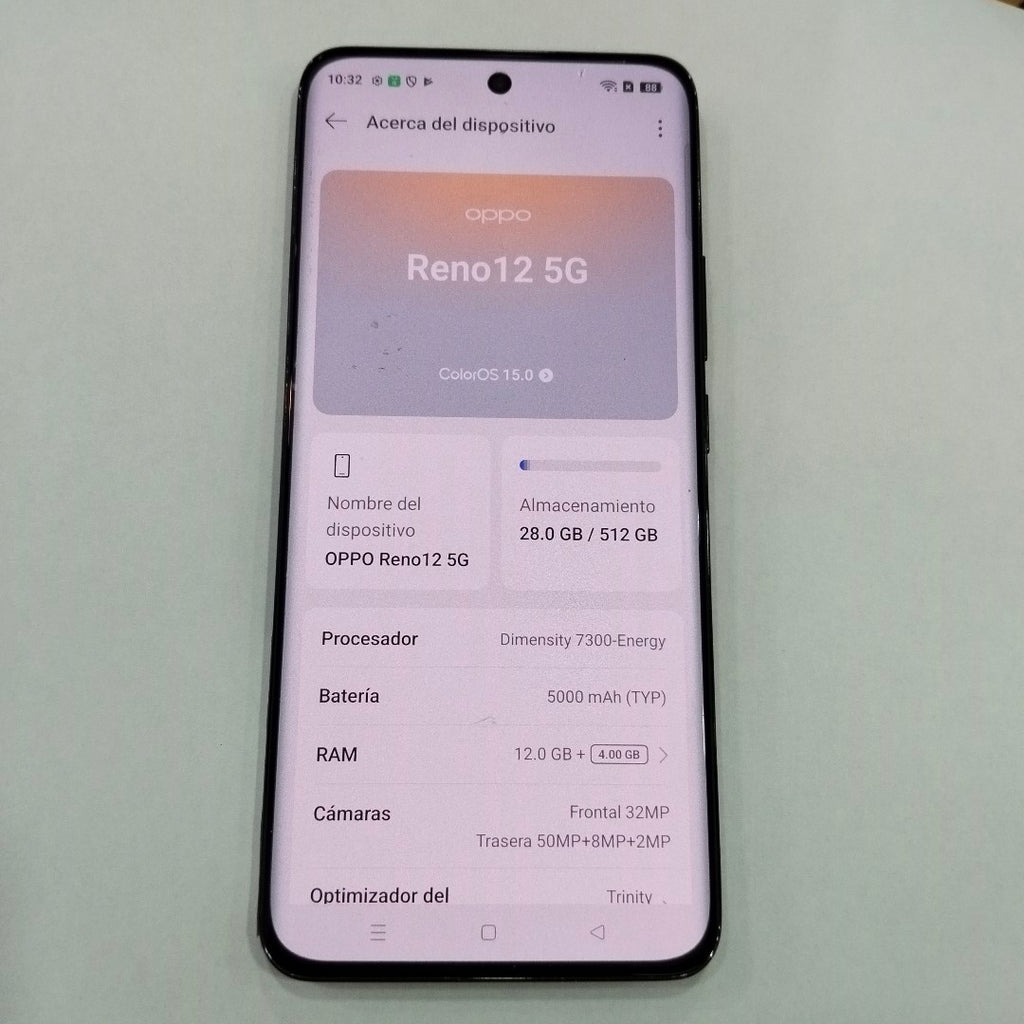 CELULAR OPPO   RENO12 5G CPH2625 (2024) 512 GB 12 GB RAM (SEMINUEVO)