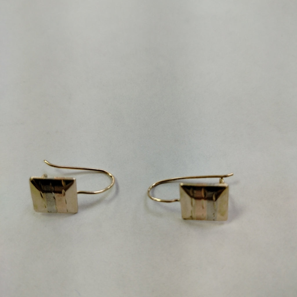 ARETES PAR ORO, ORO COMBINADO 10 K 1.2 GRMS (SEMINUEVO)