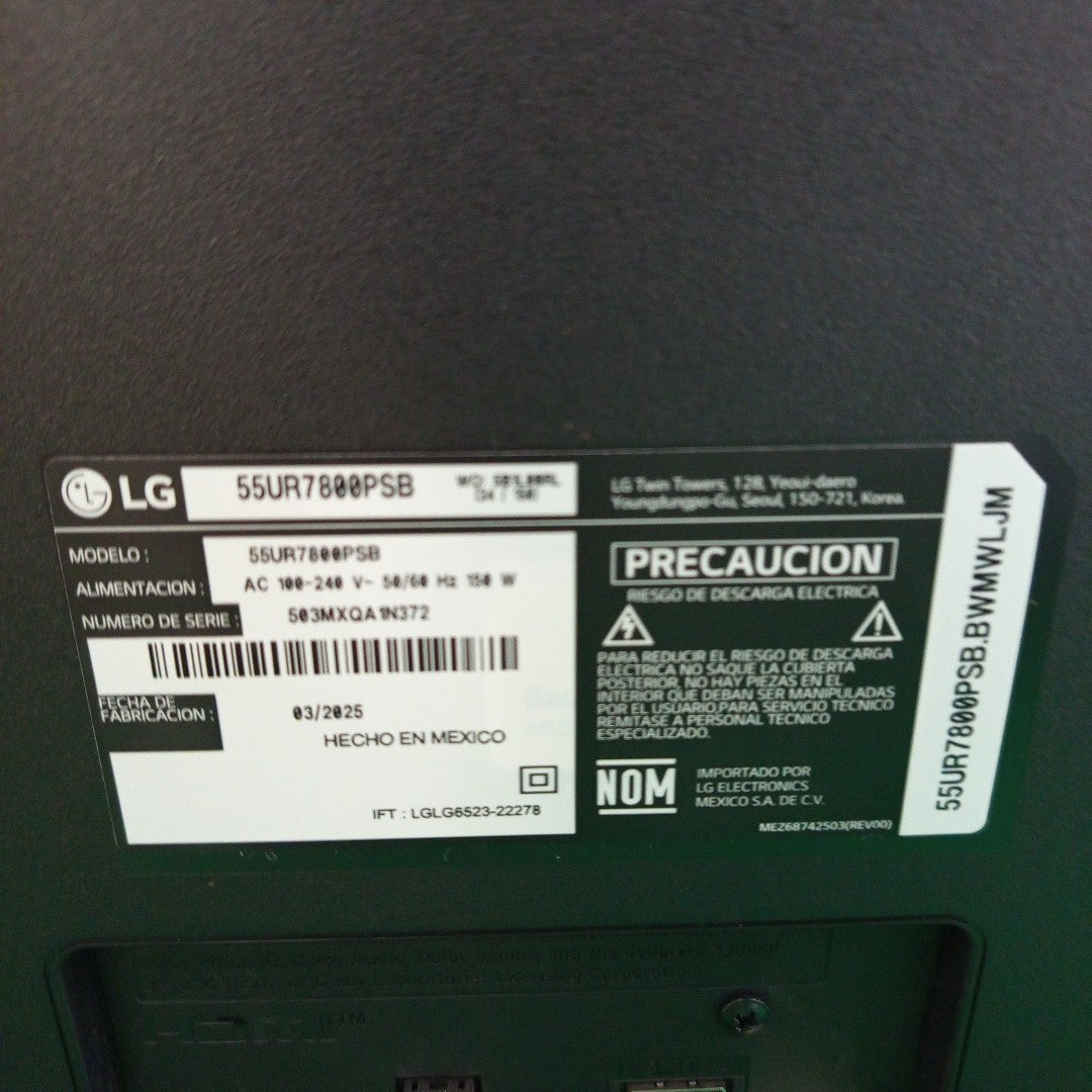 PANTALLA LG 55UR7800PSB (2025) 55" LED 4K (SEMINUEVO)