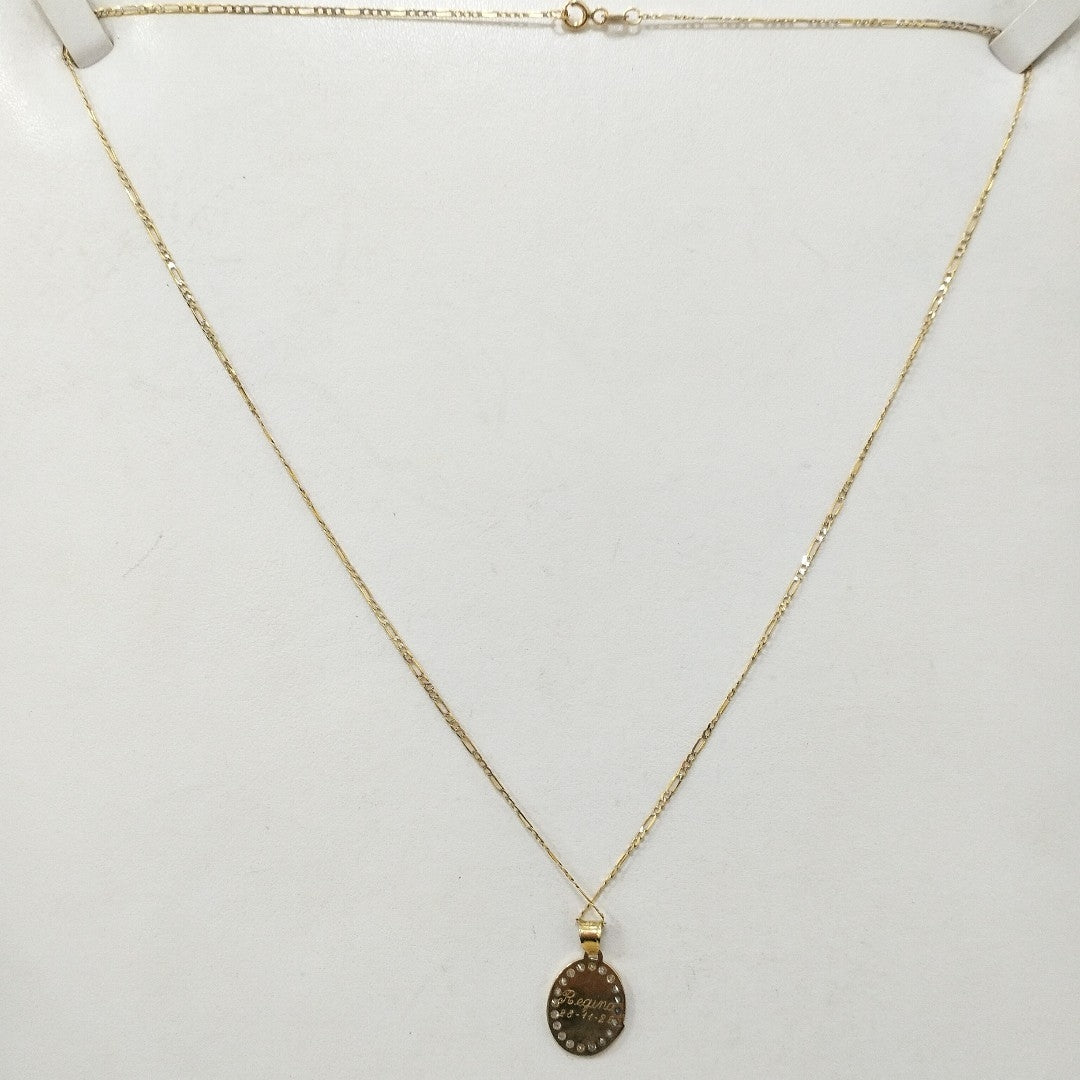 CADENA, MEDALLA RELIGIOSA ORO 10 K 2.8 GRMS (SEMINUEVO)