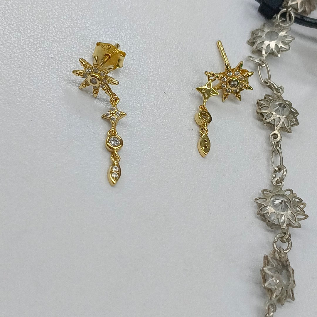 ARETES PAR, PULSERA PLATA 9.3 GRMS (SEMINUEVO)