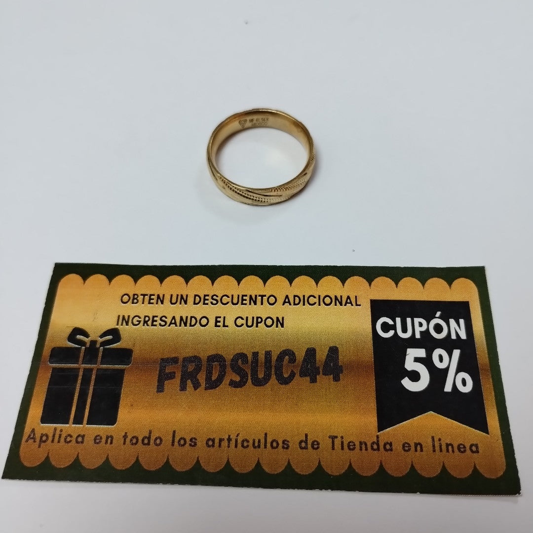K1 2,70 GRMS 14 K ESPECIFICACIONES COMPLEMENTARIAS ARGOLLA SIN GRABADO (SEMINUEVO)