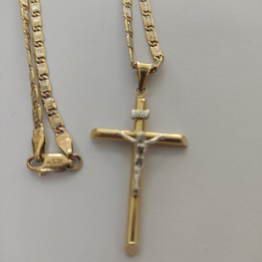 CADENA,CRUCIFIJO ORO,RODIADO 14 K 13,60 GRMS (SEMINUEVO)