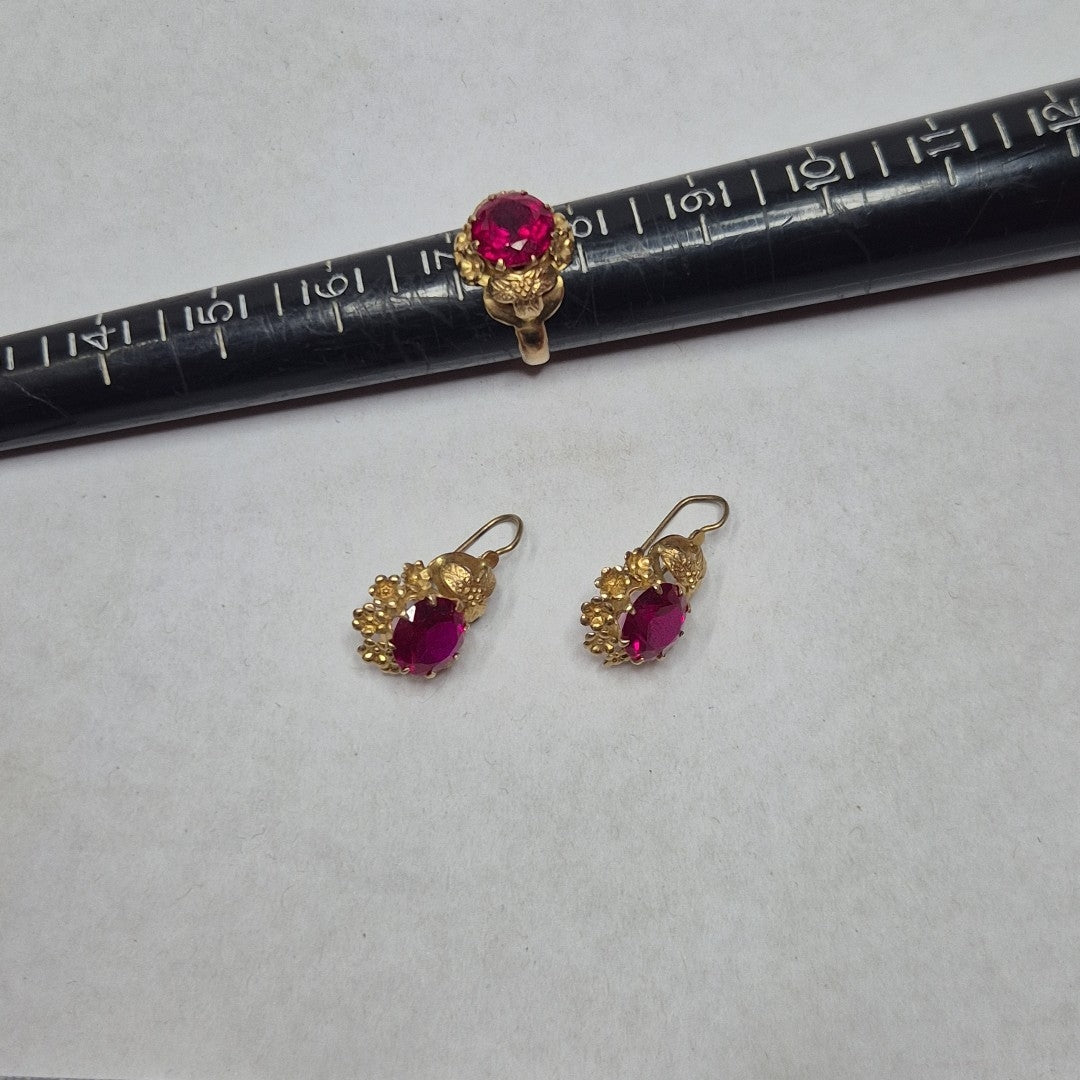 ANILLITO, ARETES PAR ORO 10 K 8.6 GRMS (SEMINUEVO)