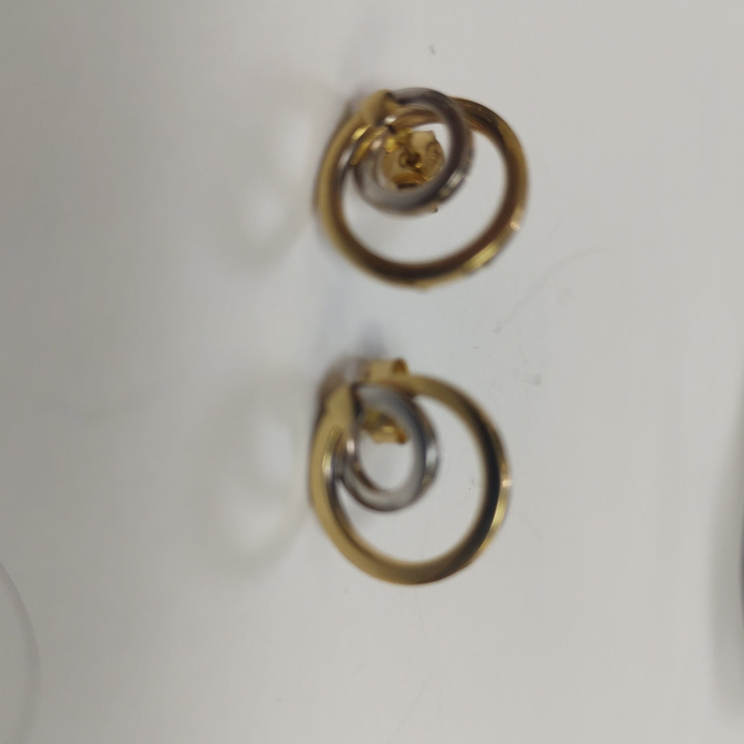 ARETES PAR ORO, ORO COMBINADO 14 K 2.7 GRMS (SEMINUEVO)