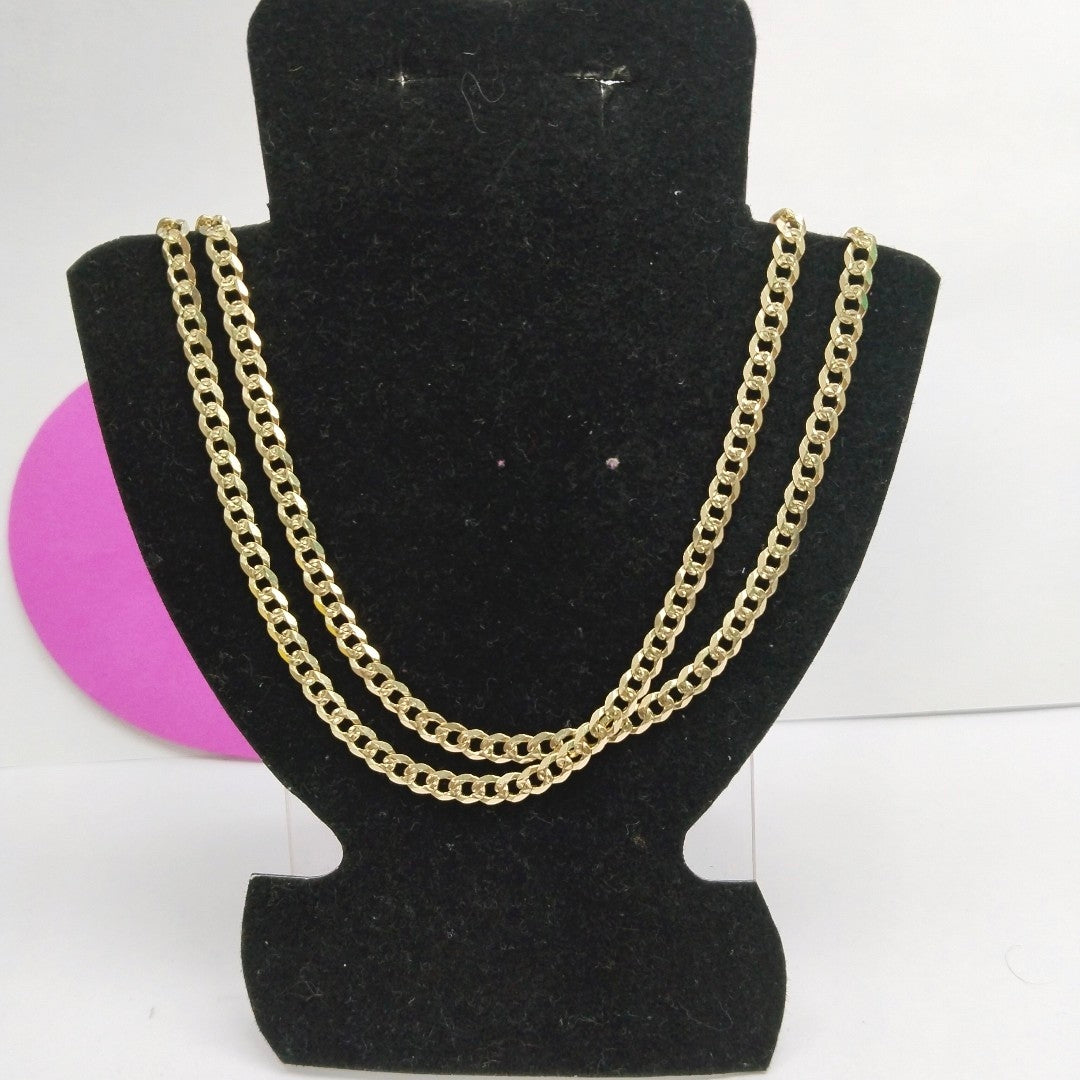 CADENA BARBADA DIAMANTADA 11.21GR 55 CM 14K (NUEVO)