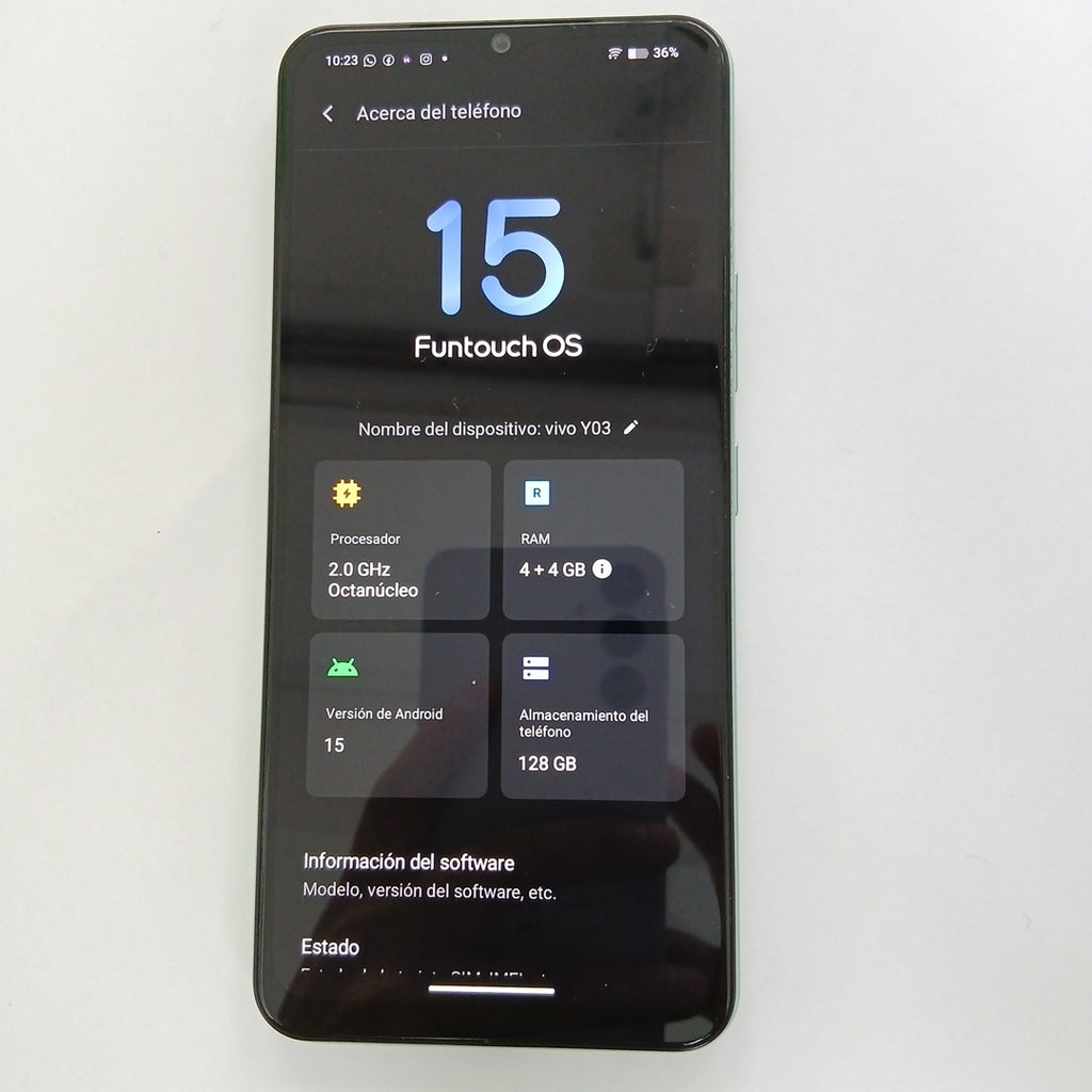 CELULAR VIVO Y03 V2332 (2024) 128 GB 4 GB RAM (SEMINUEVO)