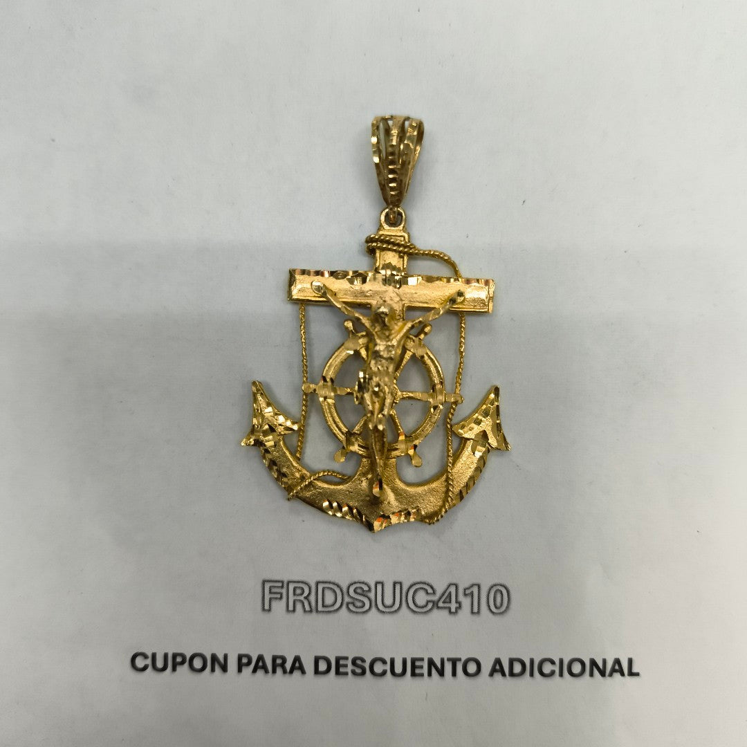 CRISTO EN ANCLA ORO 14 K 16,60 GRMS (SEMINUEVO)