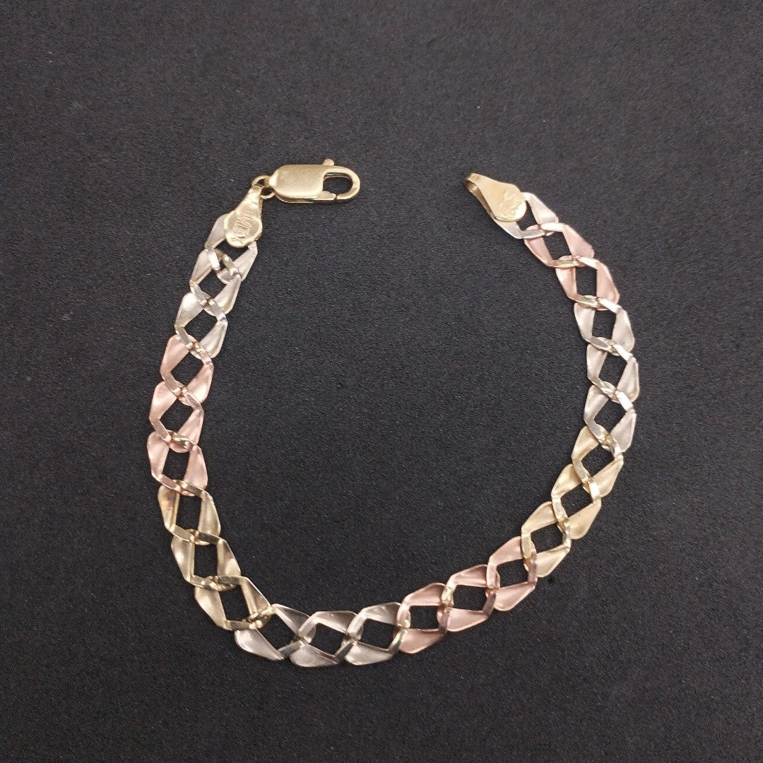 PULSERA ORO COMBINADO 14 K 5.5 GRMS (SEMINUEVO)