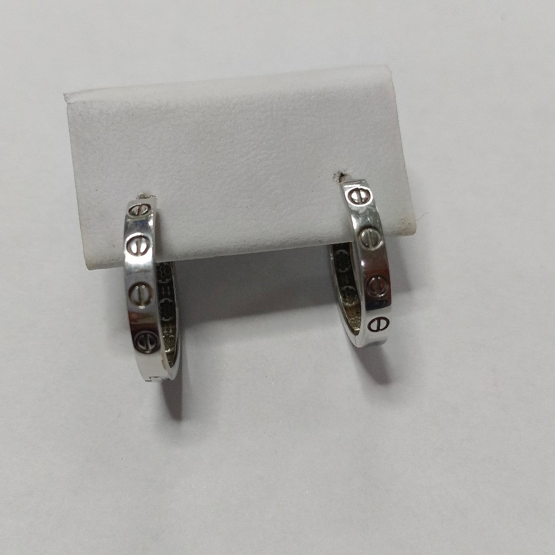 ARRACADAS PAR ORO BLANCO 14 K 2.8 GRMS (SEMINUEVO)