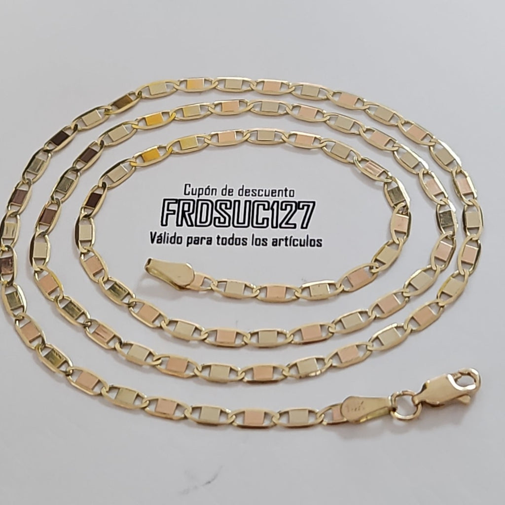 CADENA ESPECIAL MARINERA ESPEJO 7.4G 55 CM 14K (NUEVO)