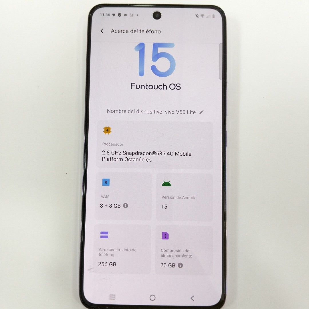 CELULAR VIVO V50 LITE V2441 (2025) 256 GB 8 GB RAM (SEMINUEVO)