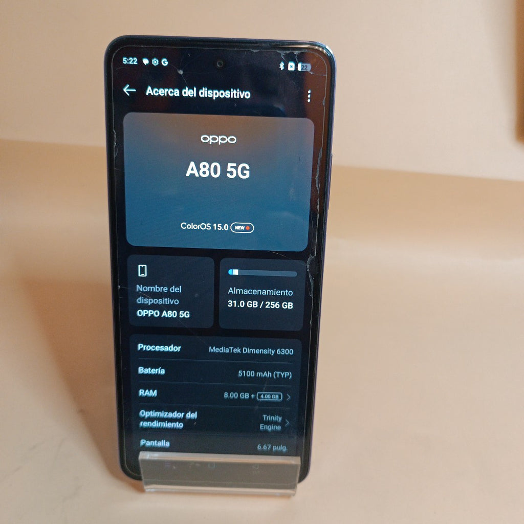 CELULAR OPPO  A80 5G CPH2639 (2024) 256 GB 8 GB RAM (SEMINUEVO)