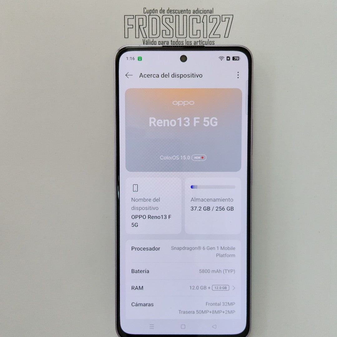 CELULAR OPPO  RENO 13F 5G CPH2699 (2025) 256 GB 12 GB RAM (SEMINUEVO)