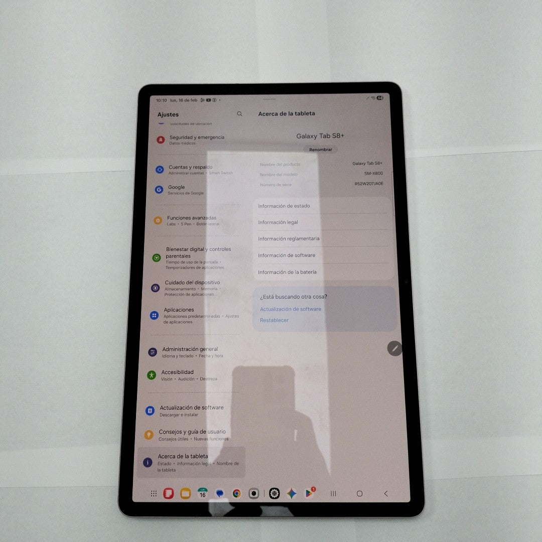 TABLETA SAMSUNG GALAXY TAB S8+ SM-X800 128 GB 8 GB RAM (SEMINUEVO)