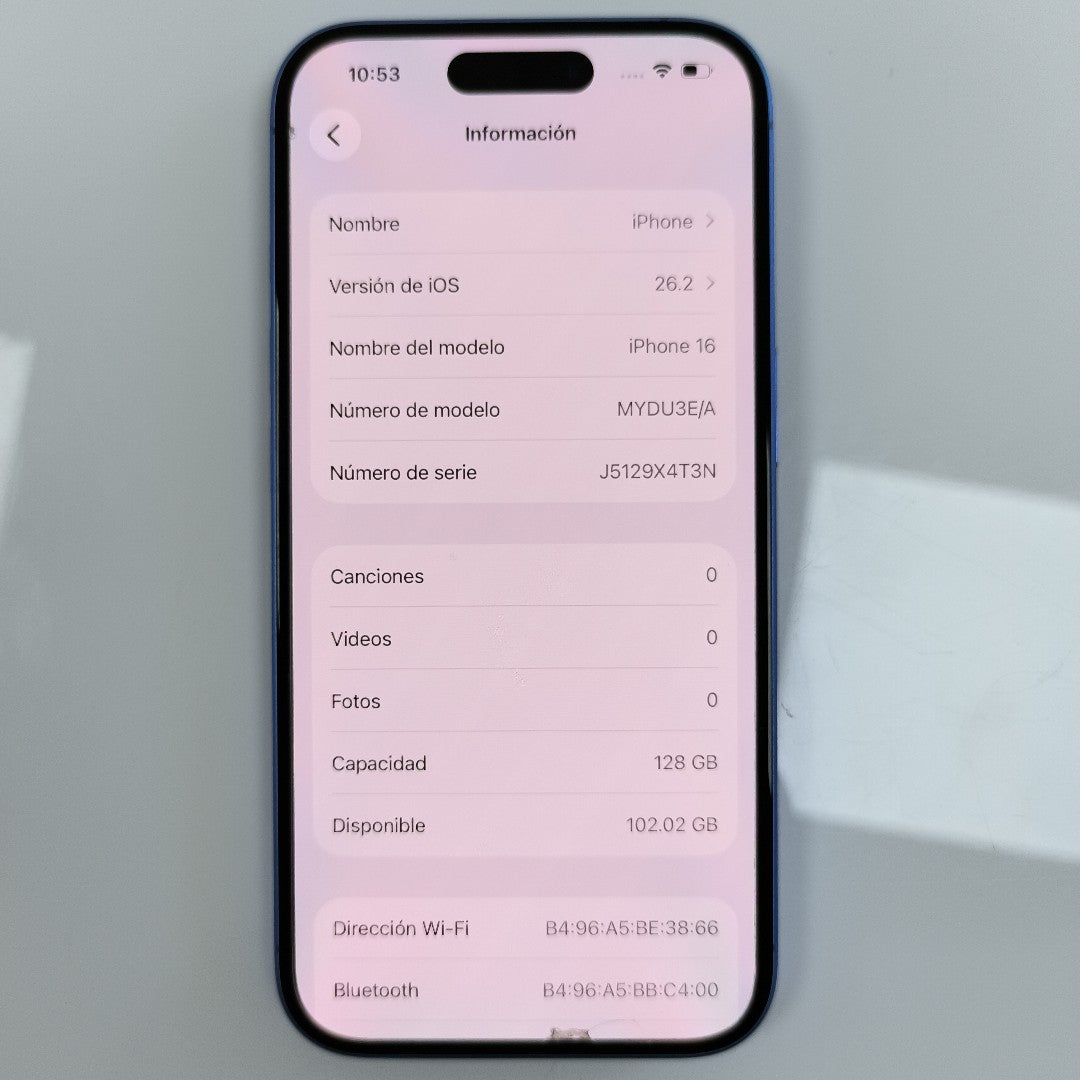 CELULAR APPLE IPHONE 16 A3286 (2024) 128 GB 8 GB RAM (SEMINUEVO)