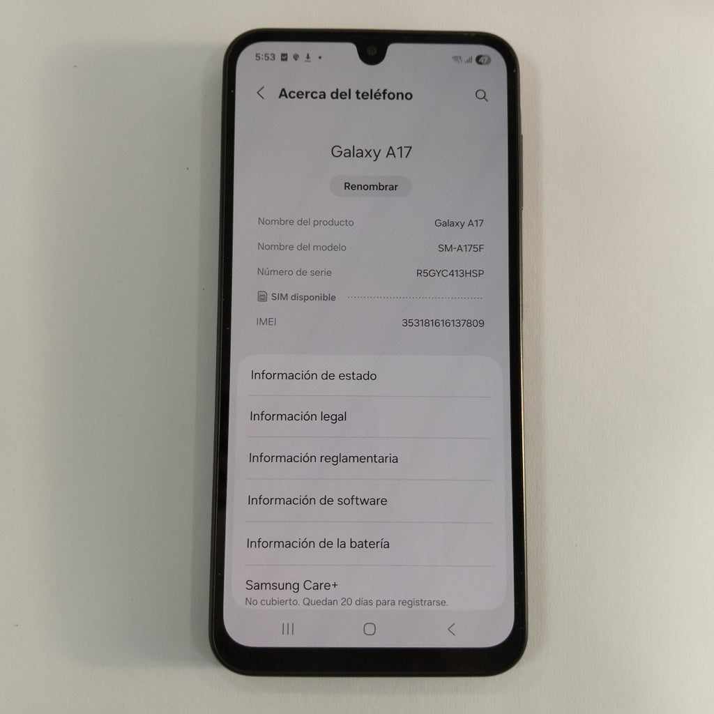 CELULAR SAMSUNG GALAXY A17 SM-A175F (2025) 128 GB 4 GB RAM (SEMINUEVO)