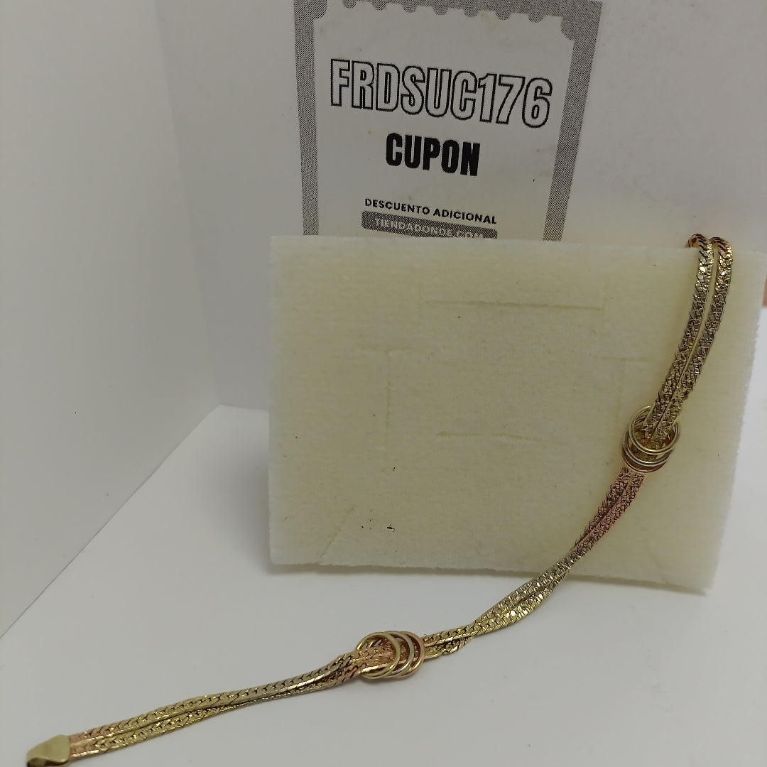 PULSERA ORO COMBINADO 14 K 6.2 GRMS (SEMINUEVO)