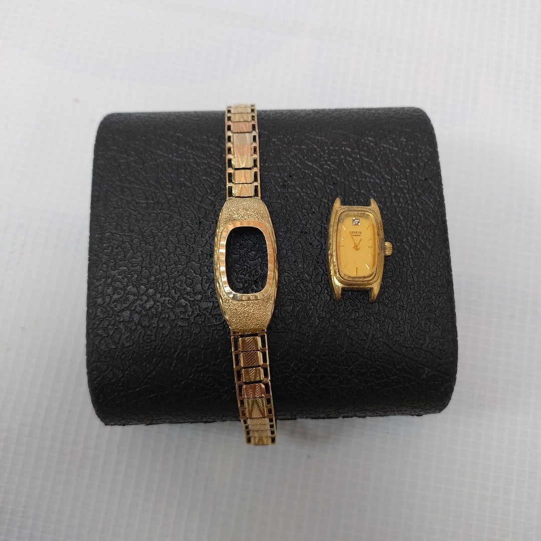 RELOJ CAJA ACERO PULSO ORO ORO 10 K 14.7 GRMS (SEMINUEVO)