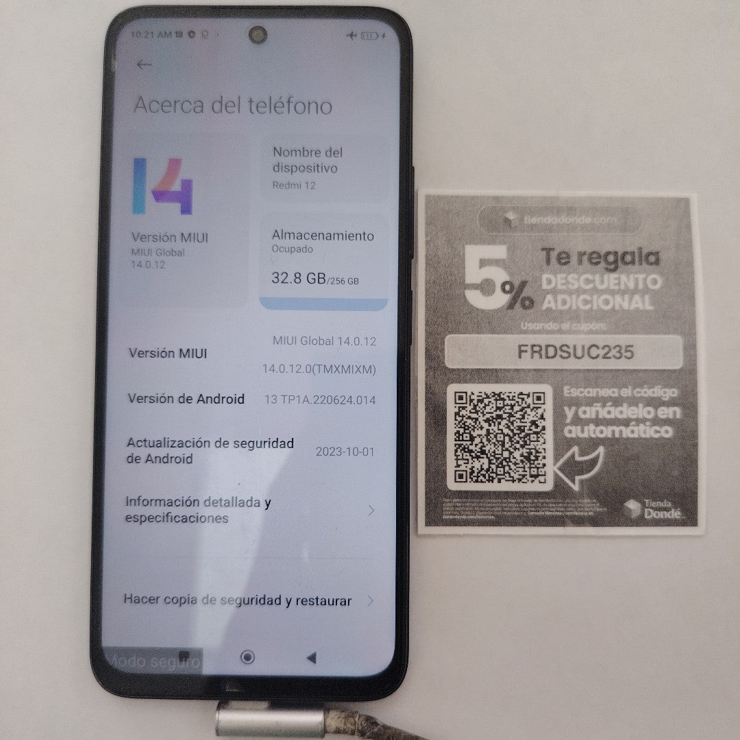 CELULAR XIAOMI REDMI 12 23053RN02L 256 GB 8 GB RAM (SEMINUEVO)