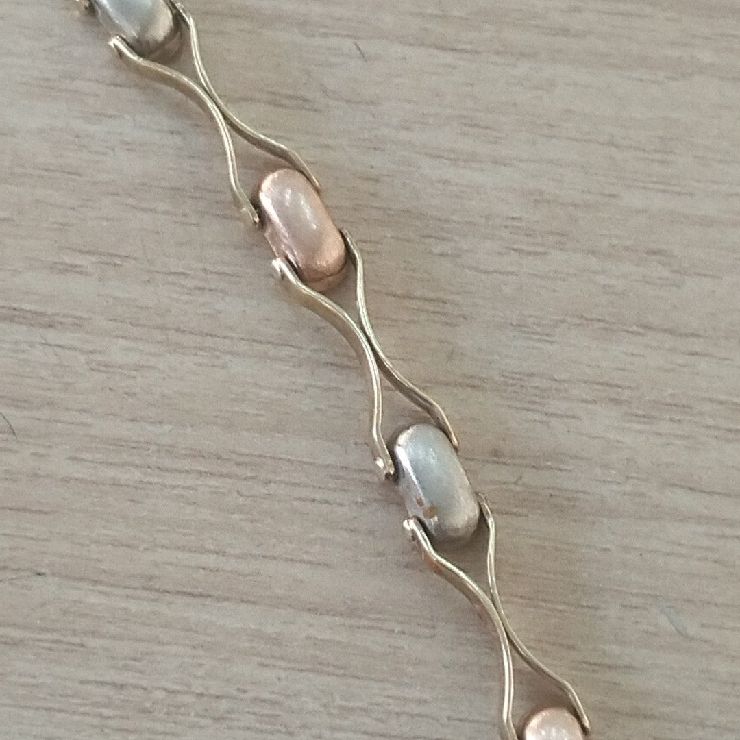 PULSERA ORO COMBINADO 14 K 8,40 GRMS (SEMINUEVO)