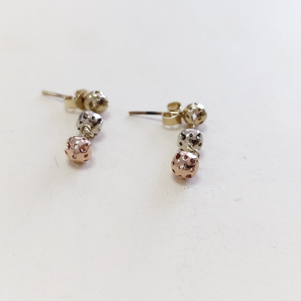 ARETES PAR ORO COMBINADO 10 K 1,80 GRMS (SEMINUEVO)