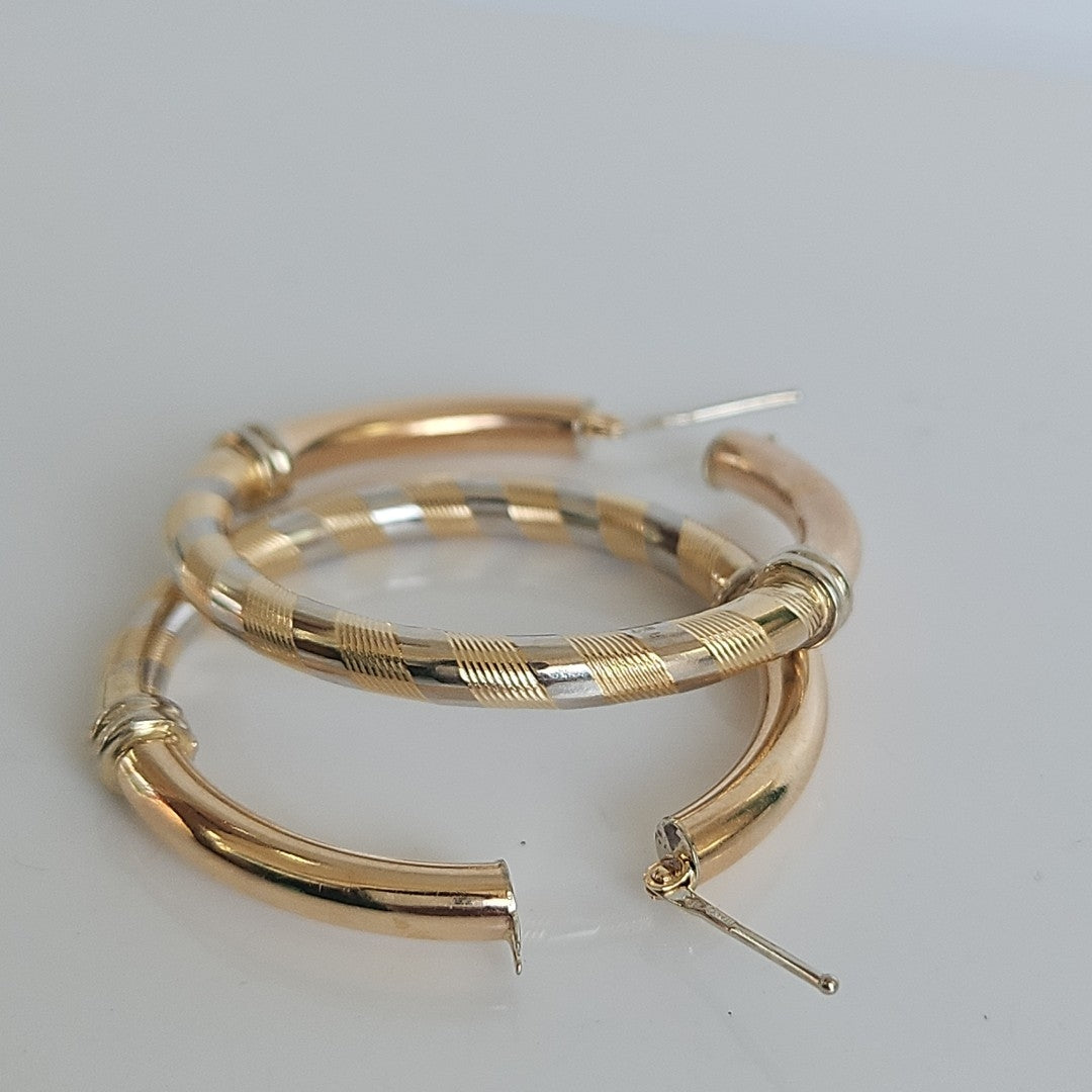 ARRACADAS PAR ORO, ORO BLANCO 14 K 9.2 GRMS (SEMINUEVO)