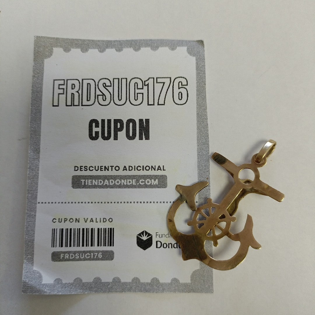 CRISTO EN ANCLA ORO 14 K 4.8 GRMS (SEMINUEVO)