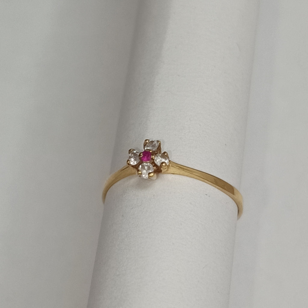 K1 1,00 GRMS 14 K ESPECIFICACIONES COMPLEMENTARIAS ANILLITO CON CIRCONIA Y SINTE (SEMINUEVO)