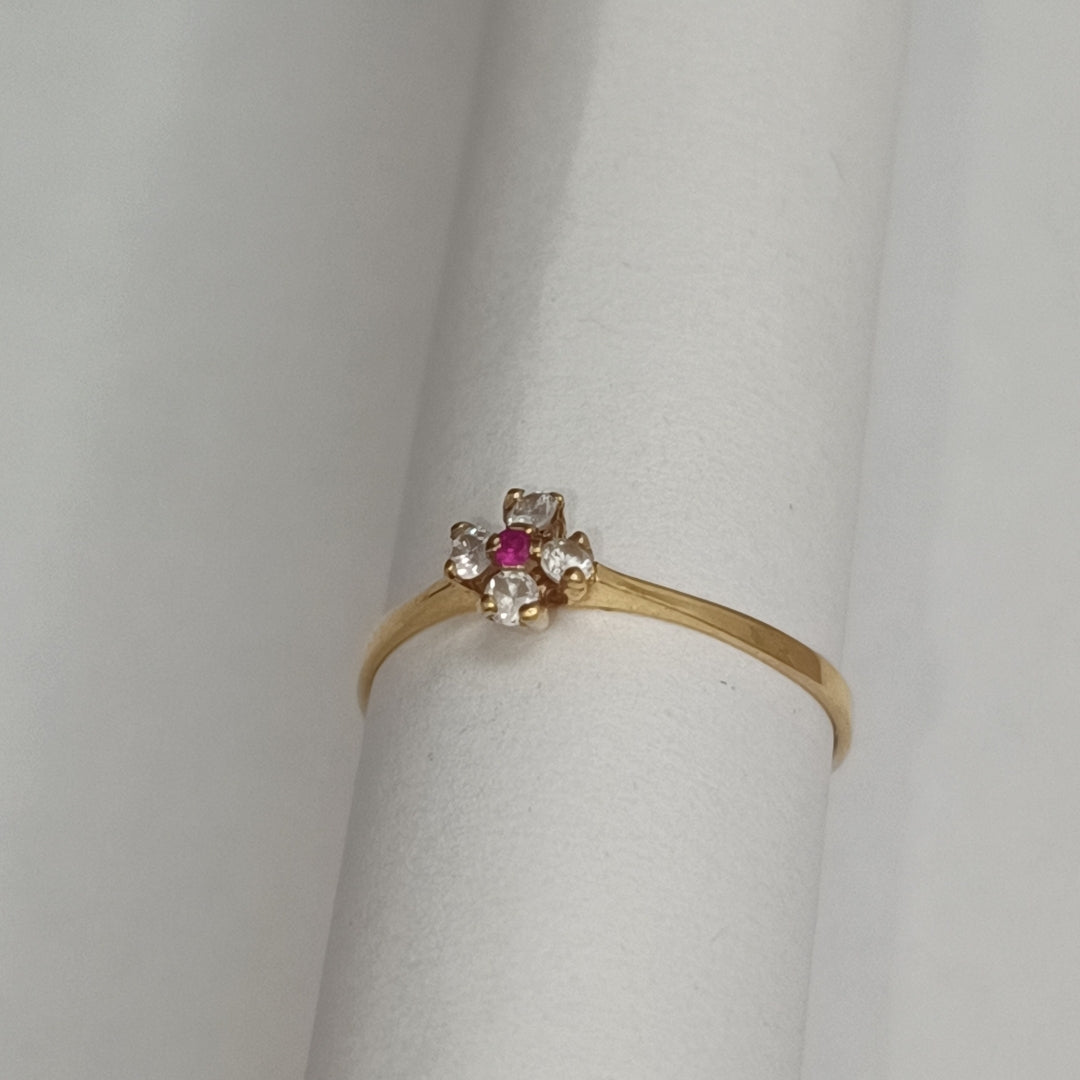 K1 1,00 GRMS 14 K ESPECIFICACIONES COMPLEMENTARIAS ANILLITO CON CIRCONIA Y SINTE (SEMINUEVO)