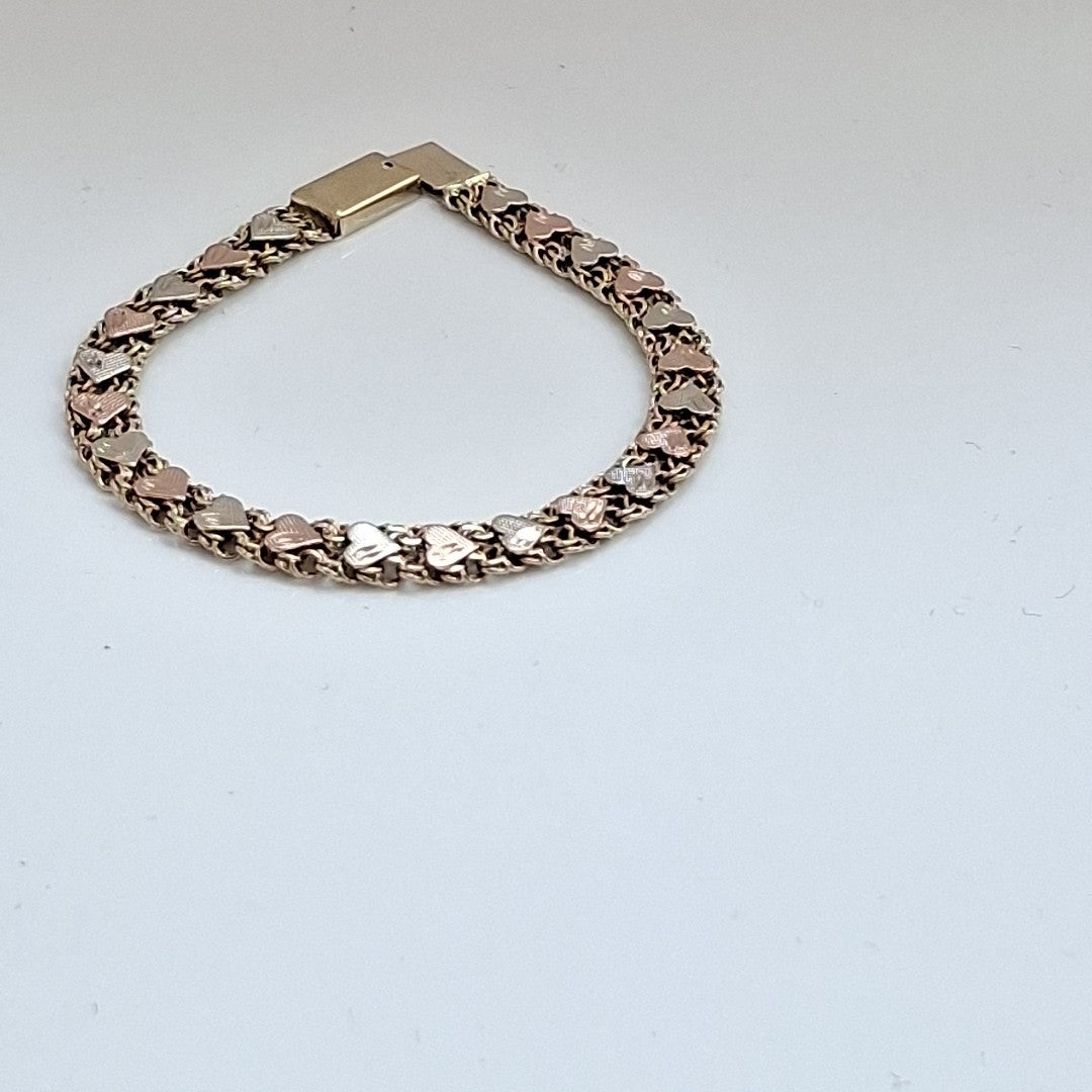 PULSERA ORO COMBINADO 10 K 11 GRMS (SEMINUEVO)