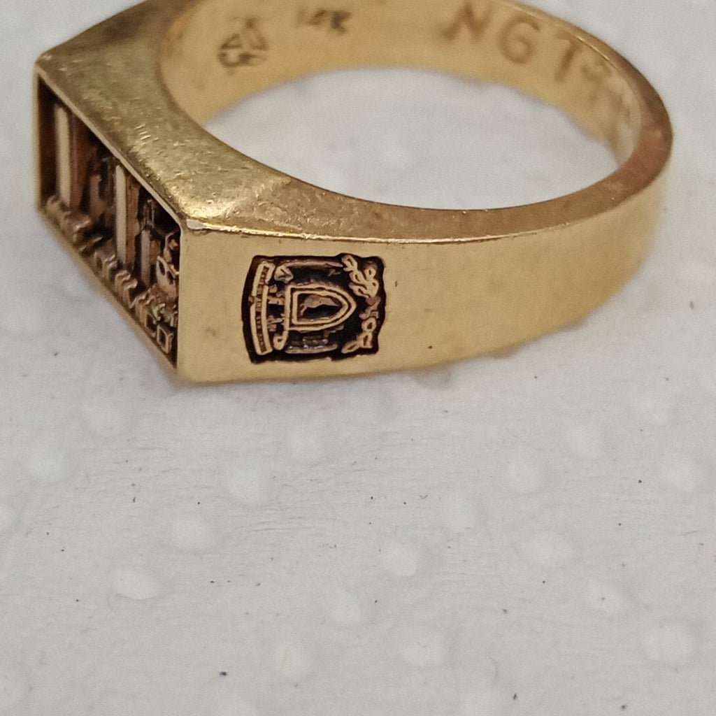 ANILLO DE GRADUACIÓN ORO 14 K 7,90 GRMS (SEMINUEVO)